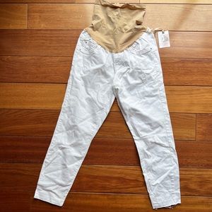 Jessica Simpson White Frayed Maternity Pants Jeans Size Small New